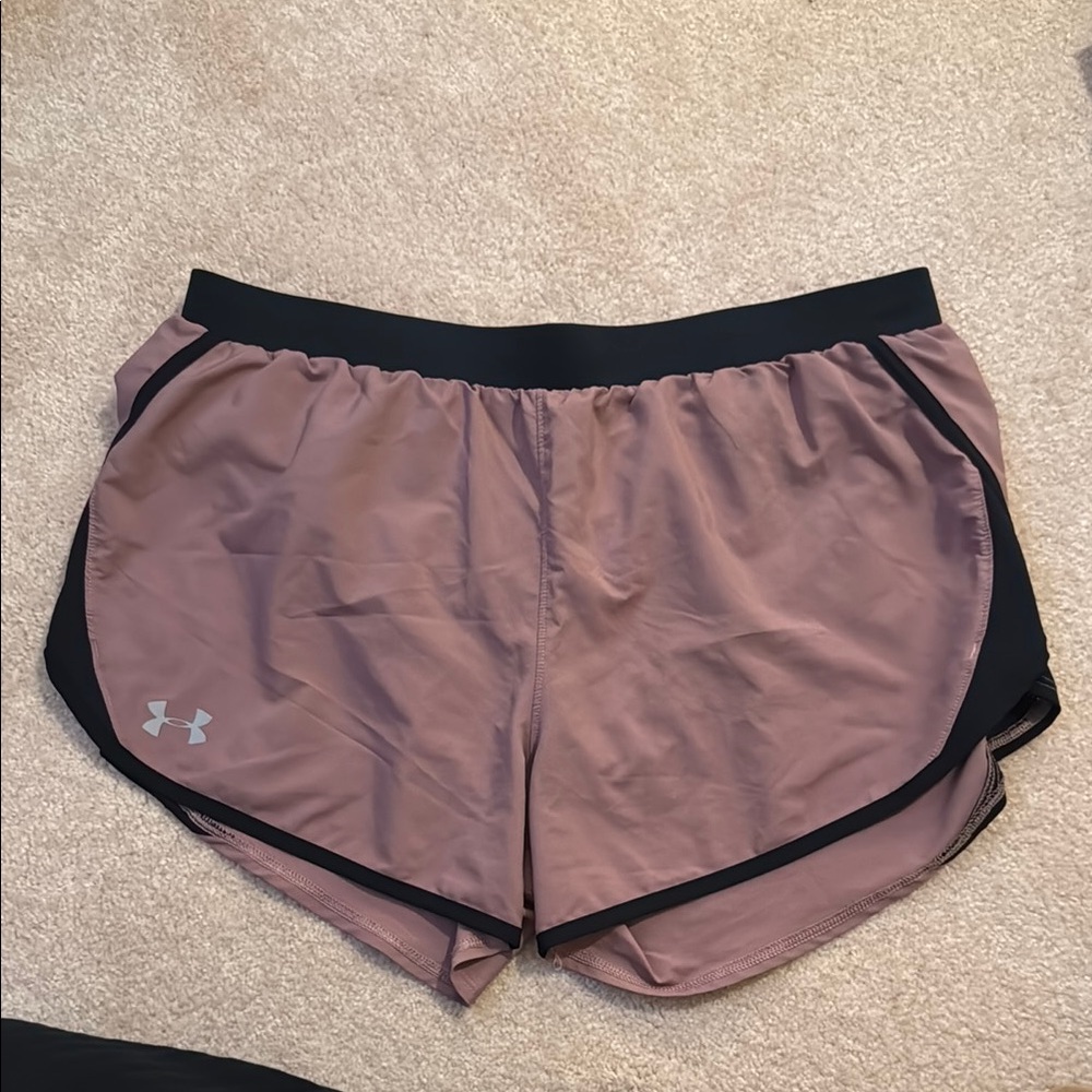 Under Armour Women's Pink and Black Shorts